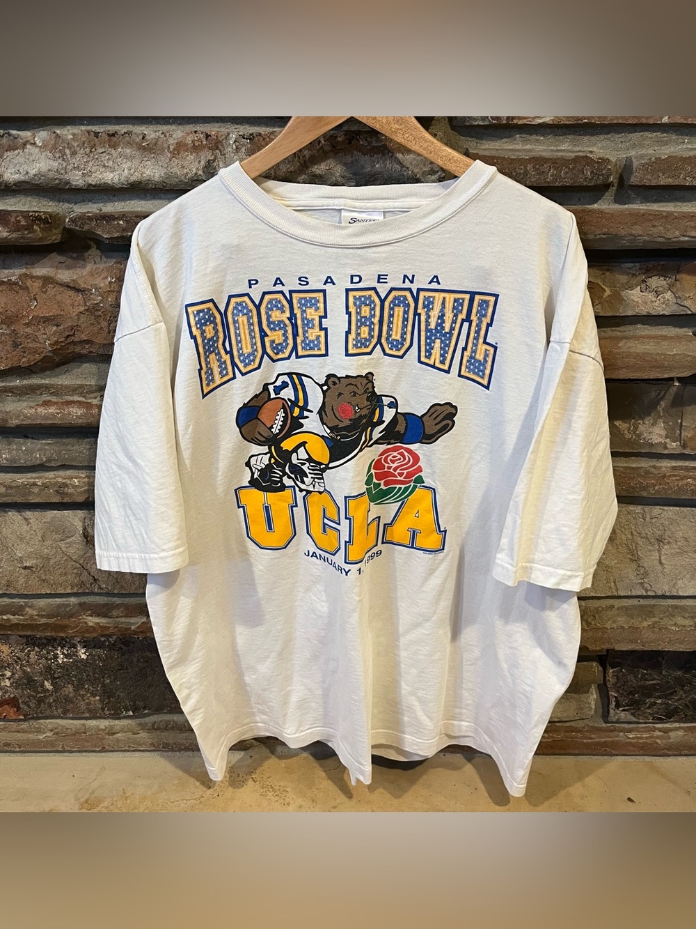 UCLA 1999 Rose Bowl Vintage Graphic White T-Shirt - Santee Gold